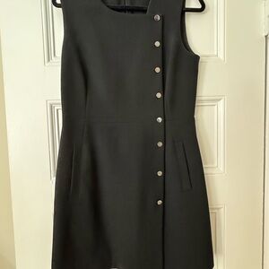 Veronica Beard Black Mini Dress with Button Detail